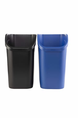 Lexroo Tezgah Altı Küçük Çöp Kovası, Geri Dönüşüm/Atık için 2'li Paket Mavi ve Siyah, 9,4 Galon