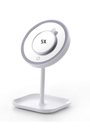 Lexroo 1X+5X ZOOM 23 LED Işıklı Makyaj Aynası, 360° Döner, Dokunmatik Sensörlü - Kablosuz Kullanım