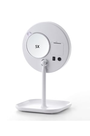 Lexroo 1X+5X ZOOM 23 LED Işıklı Makyaj Aynası, 360° Döner, Dokunmatik Sensörlü - Kablosuz Kullanım