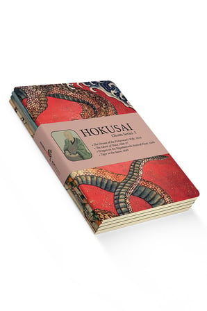 Lexroo Hokusai 4'lü Defter Seti 5, Ghosts Series I, Çizgisiz, 64 Sayfa, 14x21cm