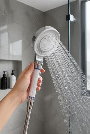 Lexroo Turbo Duş Başlığı, Yüksek Basınçlı El Duşu, 5 Fonksiyonlu Duş Başlığı (Krom Filtreli 5 Modlu)