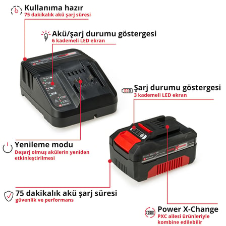 Lexroo Einhell Orijinal Başlangıç Seti 4,0 Ah PXC 4512042