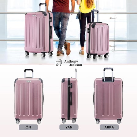 Lexroo Anthony Jackson Ultra Hafif ABS Valiz TRION (Pembe, Kabin Boy)