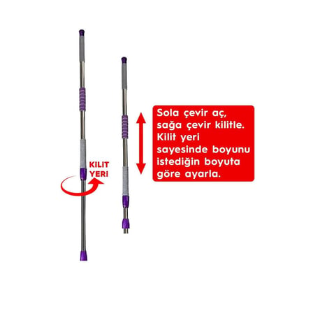 Lexroo Sihirli Mop Yer Fayans Duvar Yüzey Temizlik Mikrofiber Mandallı Mop
