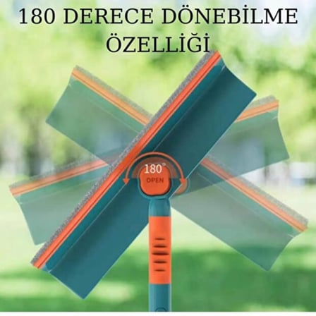 Lexroo Jouis Cam Silme Aparatı 180 Derece Dönebilen Teleskopik Çift Taraflı Pratik Uzayabilen Cam