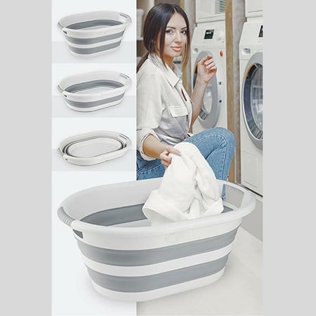 Lexroo Coverest 25 Litre Katlanabilir Silikon Çamaşır Sepeti Akordiyon Katlanır Sele Yer Kaplamayan