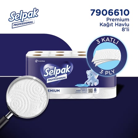 Lexroo Selpak Professional Premium Havlu Kağıt, 8 Rulo
