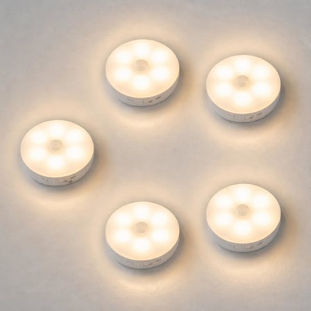 Lexroo Amber LED Hareket Sensörlü Ledli Gece Lambası Şarj Edilebilir, Taşınabilir 4000k Günışığı