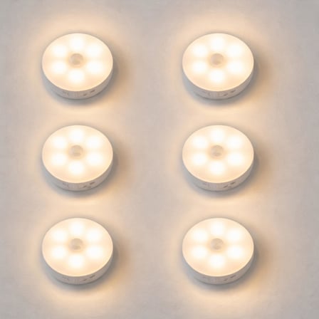Lexroo Amber LED Hareket Sensörlü Ledli Gece Lambası Şarj Edilebilir, Taşınabilir 4000k Günışığı