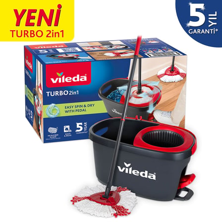 Lexroo Vileda Turbo 2in1 Yeni Pedallı Temizlik Seti 5 Yıl Garantili