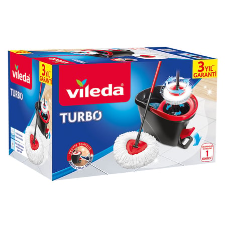 Lexroo Vileda Turbo Pedallı Temizlik Seti, Siyah