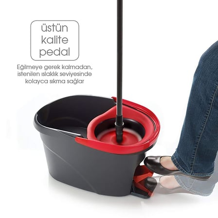 Lexroo Vileda Turbo Pedallı Temizlik Seti, Siyah