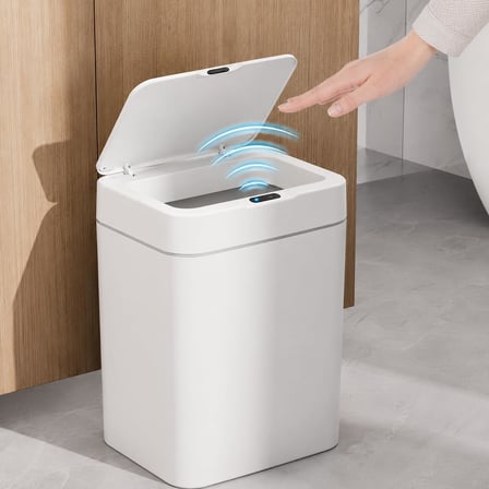 Lexroo 12 Litre Sensörlü Çöp Kovası, Otomatik Temassız Akıllı Çöp Kutusu, Sessiz Kapanan Kapaklı