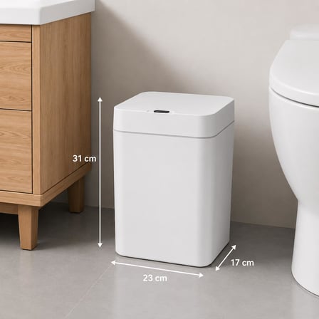 Lexroo 12 Litre Sensörlü Çöp Kovası, Otomatik Temassız Akıllı Çöp Kutusu, Sessiz Kapanan Kapaklı