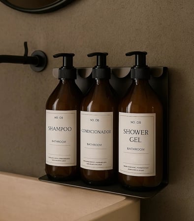 Lexroo Orret Home 3 Bölmeli Yapışkanlı Sıvı Sabunluk Standı