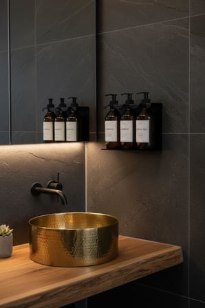 Lexroo Orret Home 3 Bölmeli Yapışkanlı Sıvı Sabunluk Standı