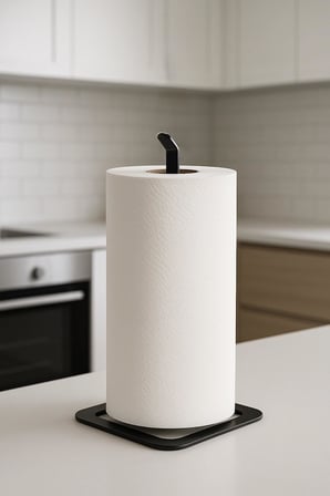 Lexroo Orret Home Masa Üstü Solo Kağıt Havluluk – Siyah Paslanmaz Metal Dikey Havlu Tutucu