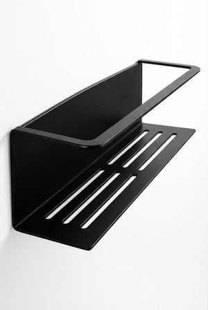 Lexroo Orret Home Yapışkanlı Banyo Organizer Rafı – Paslanmaz Siyah Metal Duvar Tipi Raf