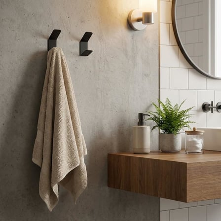Lexroo Orret Home 2 Adet Dik Yapışkanlı Tekli Askı – Siyah Paslanmaz Metal Havlu ve Mont Askısı
