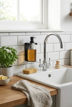 Lexroo Orret Home Tek Bölmeli Yapışkanlı Sıvı Sabunluk Standı