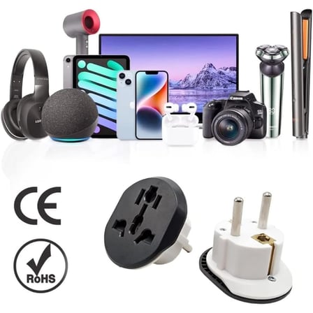 Lexroo 2 ADET Evrensel Uluslararası Priz Fiş Adaptör Çevirici 16A 250V Seyahat fişi Dönüştürücü