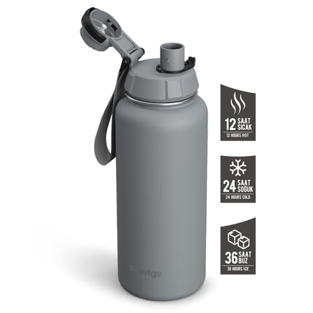Stevig 1 Hand Leak-Proof Sızdırmaz Çelik Termos 1000 Ml Grey ST-214