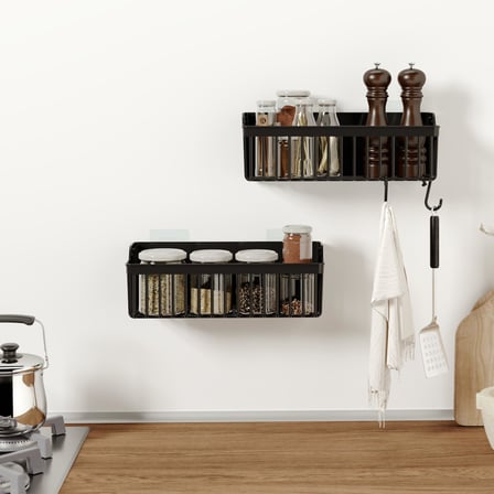Lexroo Banyor Yapışkanlı Banyo Rafı, 2'li Banyo Düzenleyici, Duş Rafı Organizer Şampuanlık
