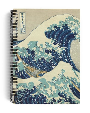 Lexroo Katsushika Hokusai/The Great Wave off Kanagawa,1829 | Spiralli Defter 05 | A5 | Çizgisiz