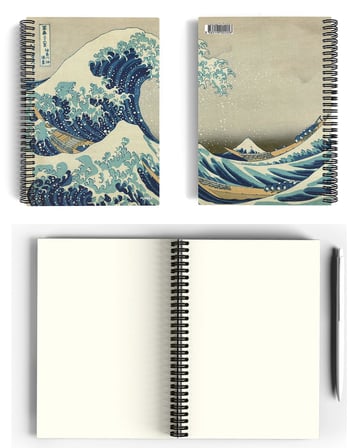 Lexroo Katsushika Hokusai/The Great Wave off Kanagawa,1829 | Spiralli Defter 05 | A5 | Çizgisiz
