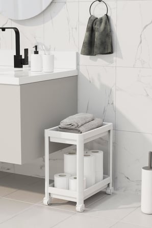 Lexroo Coverest 2 Katlı Tekerlekli Düzenleyici Raf Mutfak Tezgah & Evye Altı Dolap İçi Organizer