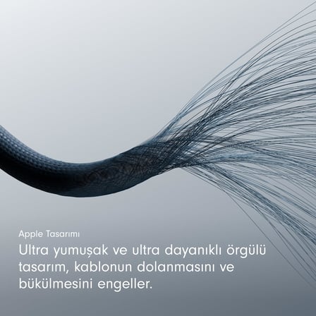 Beats USB-C'den USB-C'ye Örgülü Kablo, Hızlı Şarj, Dayanıklı/Dolanmayan - Lazer Lacivert