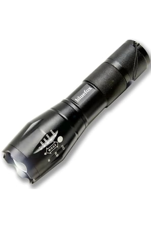 Lexroo Bluefox Güçlü LED El Feneri, 10W Ultra Parlak Işık, 5 Farklı Mod, Zoom Özellikli
