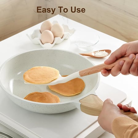 Lexroo Promosyonca 3’lü Silikon Mutfak Gereçleri Seti, Ahşap Saplı Silikon Kaşık Kepçe Spatula Seti