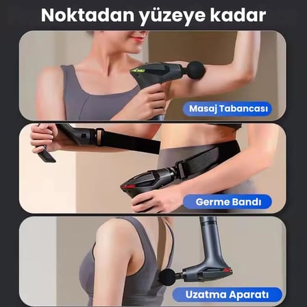 Lexroo SMAYLING Ergonomik Masaj Tabancası - Uzatma Aparatı & Germe Bandı Dahil