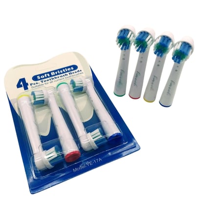 Lexroo Diş Fırçası Yedek Fırça Başlıkları, Oral B Braun için 4 Adet Elektrikli Diş Fırçası Başlığı