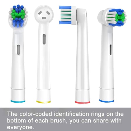Lexroo Diş Fırçası Yedek Fırça Başlıkları, Oral B Braun için 4 Adet Elektrikli Diş Fırçası Başlığı