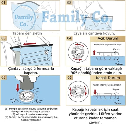 Family Co.3'lü Paket Ekstra Büyük Küp Vakumlu Hurç Saklama