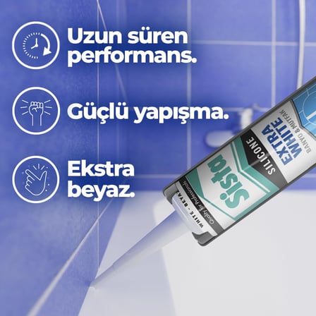 Sista Extra White Silikon Çok Amaçlı ve Su Geçirmez Mutfak ve Banyo Silikonu