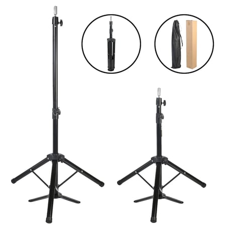 Lexroo Kuaför Eğitim Mankeni İçin Ayaklı Metal Tripod / Siyah + Taşıma Çantası