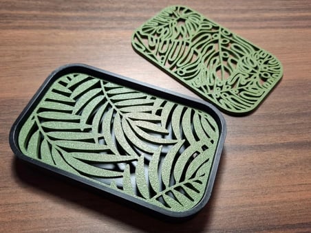 Lexroo 3D Baskı Yaprak Desenli Sabunluk Süzdürmeli Monstera Palmiye Yaprak Desenli Banyo Sabun Kabı