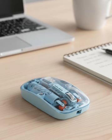 Lexroo Mavi Kablosuz Mouse Bluetooth Ve Usb Çift Mod Bağlantılı