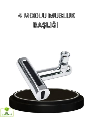 Lexroo 4 Fonksiyonlu Musluk Başlığı 360 Derece Dönebilen ve Su Tasarruflu