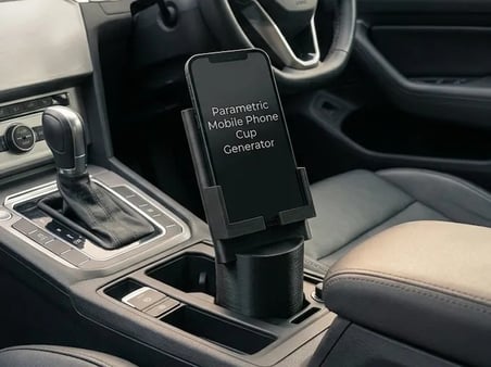 Lexroo 3D Baskı Araç İçi Telefon Tutucu Bardaklığa Geçmeli Ayarlanabilir Oto Telefon Standı