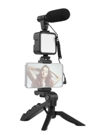 Lexroo Tripod Telefon Tutucu Kumandalı Mikrofon Led Işık Vlog Video Kayıt