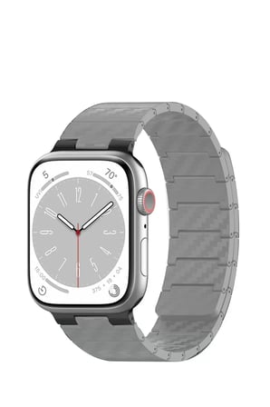 Lexroo Movenchy Aple Watch 45mm Uyumlu Carbon Steel Kordon - Yıldız Işığı