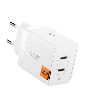 Spigen 47W USB-C 2 Port Mini Hızlı Şarj Aleti PPS 2.0 Super Hızlı Şarj GaN Pro Isı - ACH08707