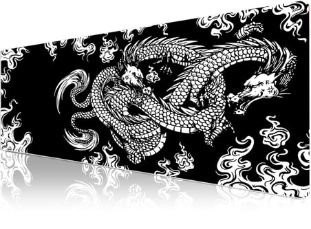 Klasse Pro - 10 Farklı Model Dikişli Kenar 90x40 cm Oyuncu Gaming Mouse Pad (Dragon Knot, 90x40 cm)