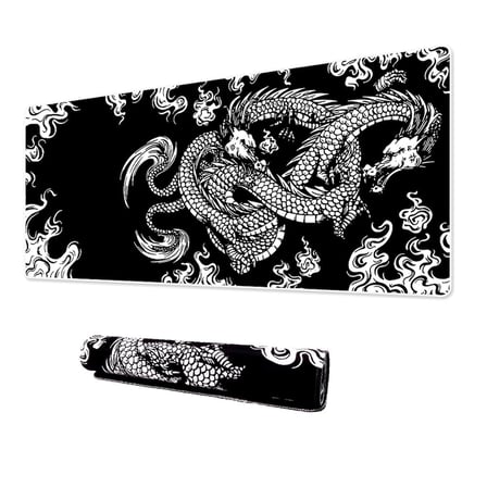 Klasse Pro - 10 Farklı Model Dikişli Kenar 90x40 cm Oyuncu Gaming Mouse Pad (Dragon Knot, 90x40 cm)