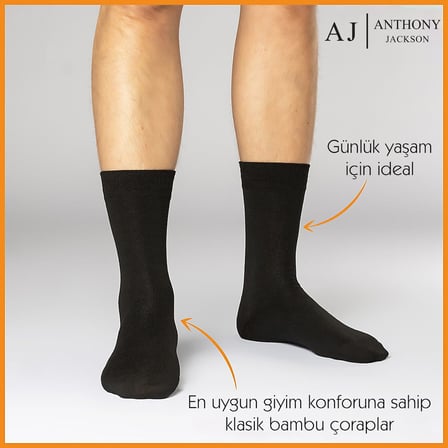 Anthony Jackson 6 Çift Kutulu BAMBU Premium Bay-Bayan Uzun Çorap (ADRIAN, 39-42)