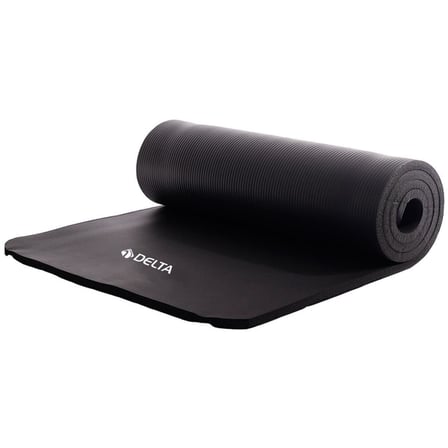 Delta Konfor Zemin 15 MM Taşıma Askılı Pilates Minderi Yoga Matı, Siyah, 15 MM